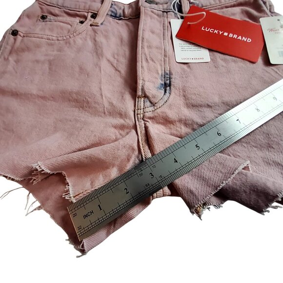 Lucky Brand Pink Cutoff Denim Shorts W/ Responsible Fabric  SZ 24 Button Closure - Picture 5 of 13